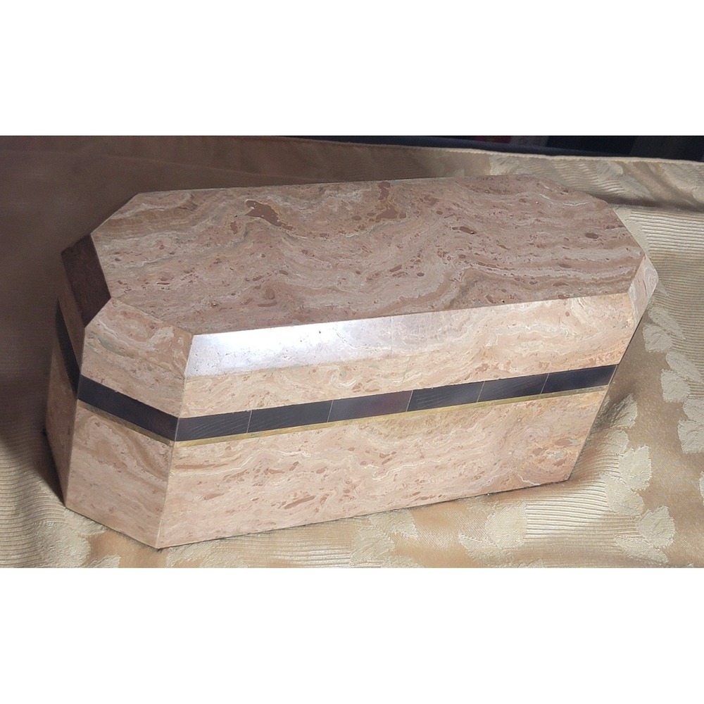 Vintage Tessellated Marble Stone Octagonal Box By Renoir Designs- Mother's Day!